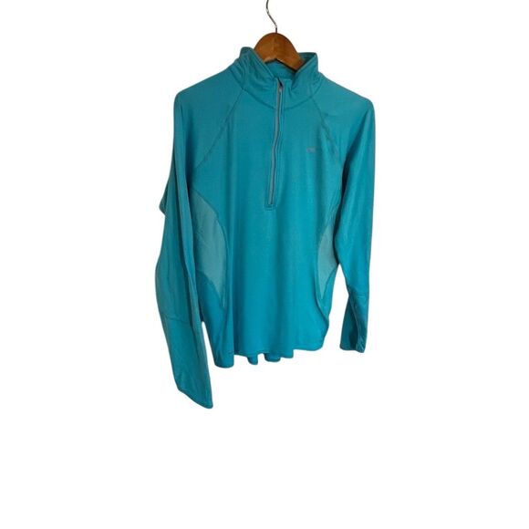 Nike Women's‎ Dri-FIT Blue Windbreaker pullover Jacket Sz L Lightweight - Picture 1 of 5